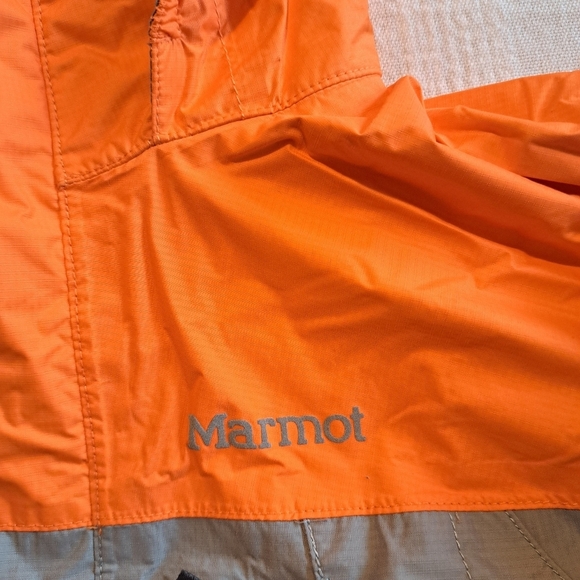 Marmot boys XS gray & orange water & wind resistant hooded jacket, Style H50900 - Picture 2 of 10